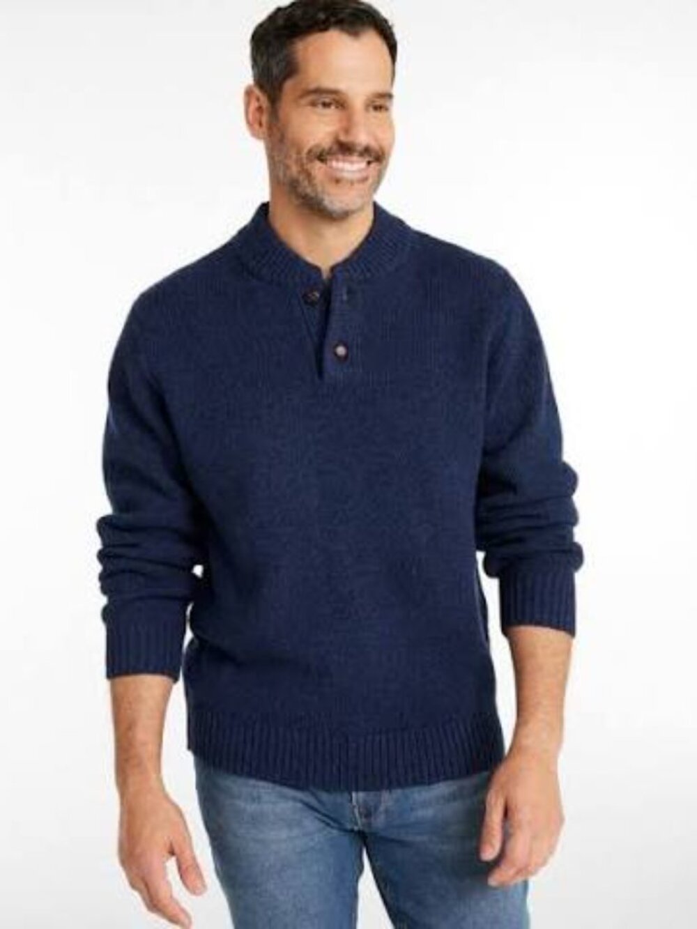L.L. Bean Navy Blue 100% Wool Sweater